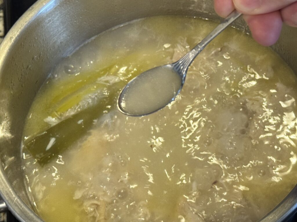 煮込みが終わったスープの様子